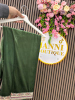 Green Velvet silk 3pc suit
