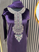 Purple Velvet silk 3pc suit