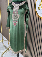 Green Velvet silk 3pc suit