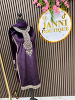 Purple Velvet silk 3pc suit