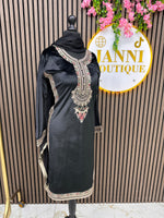 Black Velvet silk 3pc suit